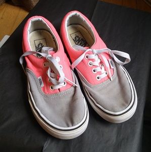 VAN'S hot pink and gray skate shoes w7 m5.5